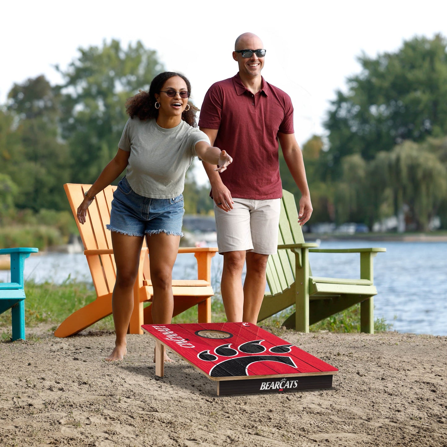 NCAA Cincinnati Bearcats 2' X 3' All-Wood Cornhole Set - Alt 5