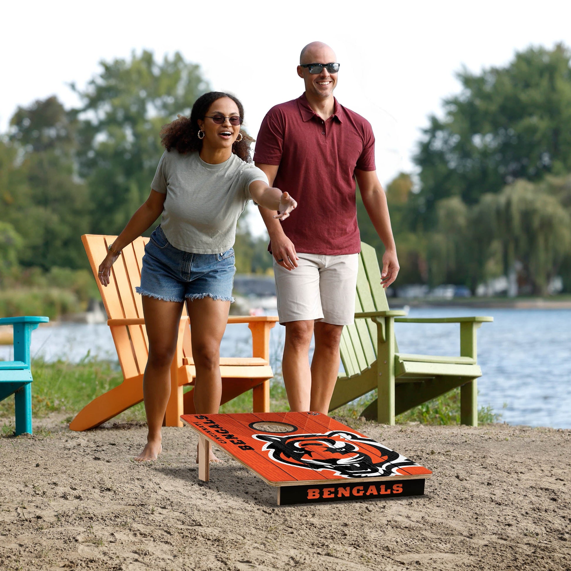 NFL Cincinnati Bengals 2' X 3' All-Wood Cornhole Set - Alt 5