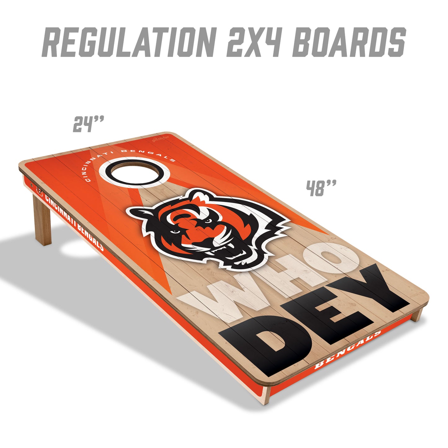 NFL Cincinnati Bengals 2' x 4' All-Wood Cornhole Set