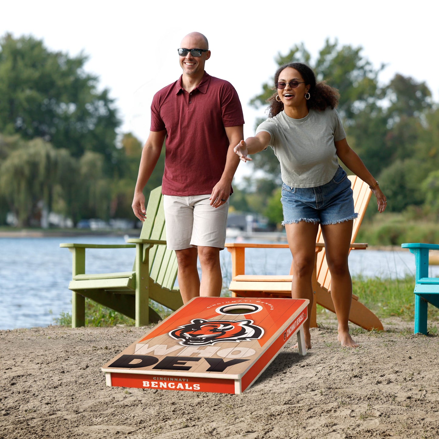 NFL Cincinnati Bengals 2' x 4' All-Wood Cornhole Set
