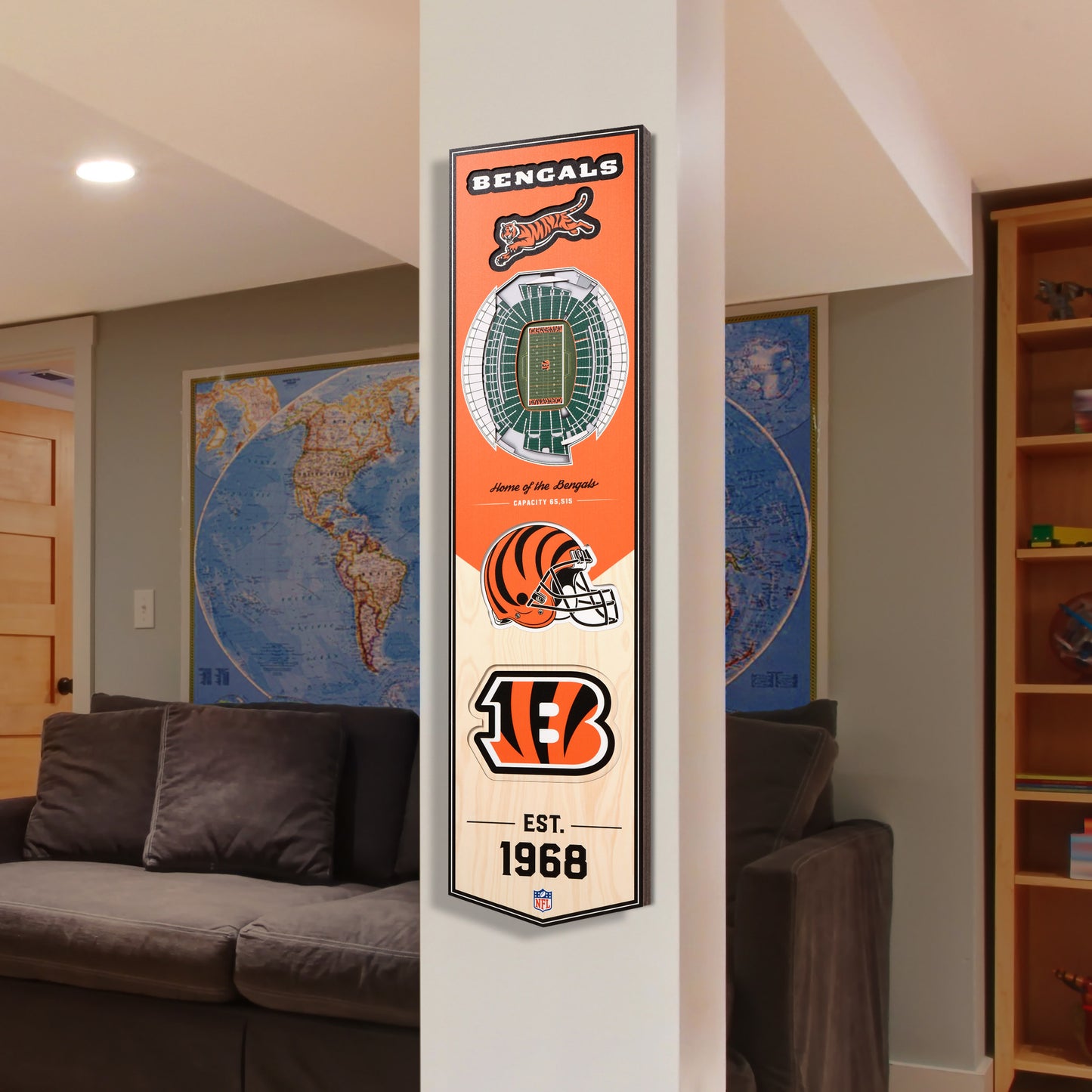 NFL Cincinnati Bengals 3D Stadium Banner 8' X 32'