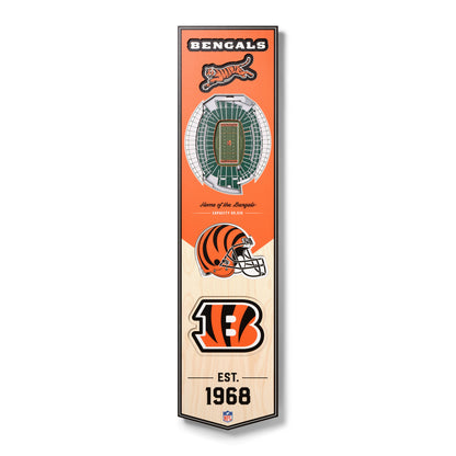 NFL Cincinnati Bengals 3D Stadium Banner 8' X 32'
