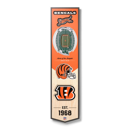 NFL Cincinnati Bengals 3D Stadium Banner 8' X 32'