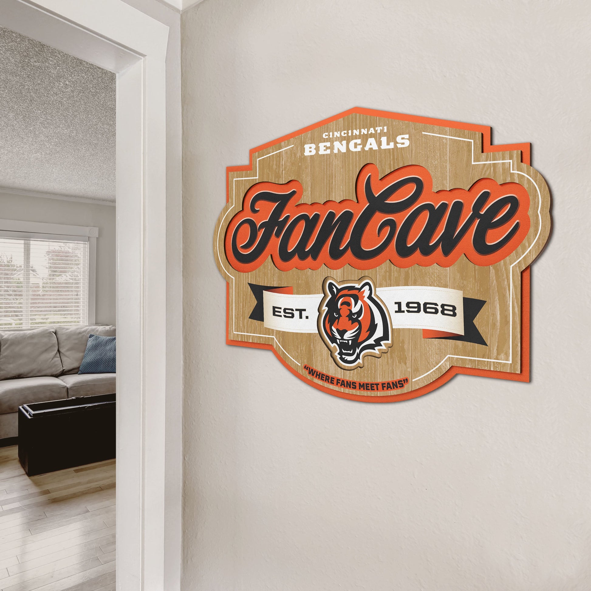 Cincinnati Bengals Fan Cave Wall Art Alt 2