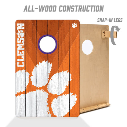 NCAA Clemson Tigers 2' X 3' All-Wood Cornhole Set - Alt 2