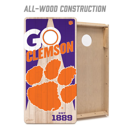 NCAA Clemson Tigers 2' x 4' All-Wood Cornhole Set