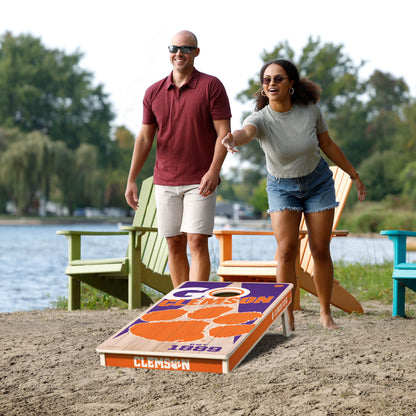 NCAA Clemson Tigers 2' x 4' All-Wood Cornhole Set