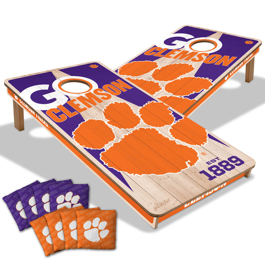 NCAA Clemson Tigers 2' x 4' All-Wood Cornhole Set