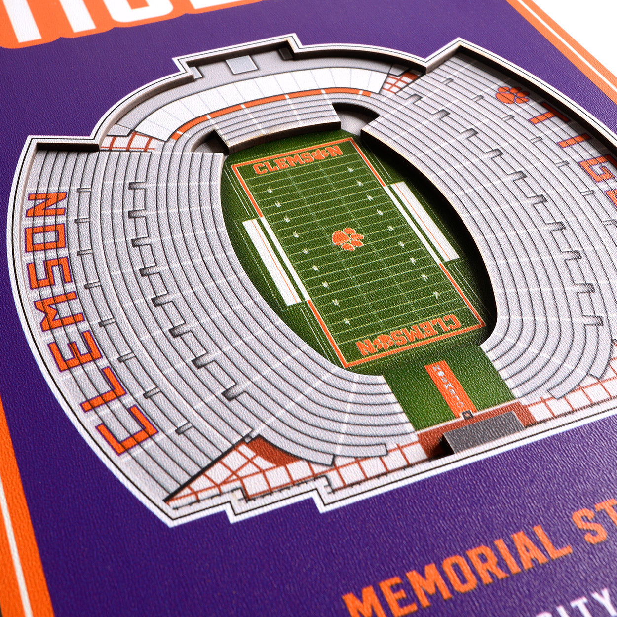 NCAA Clemson Tigers 3D Stadium Banner 8' X 32'