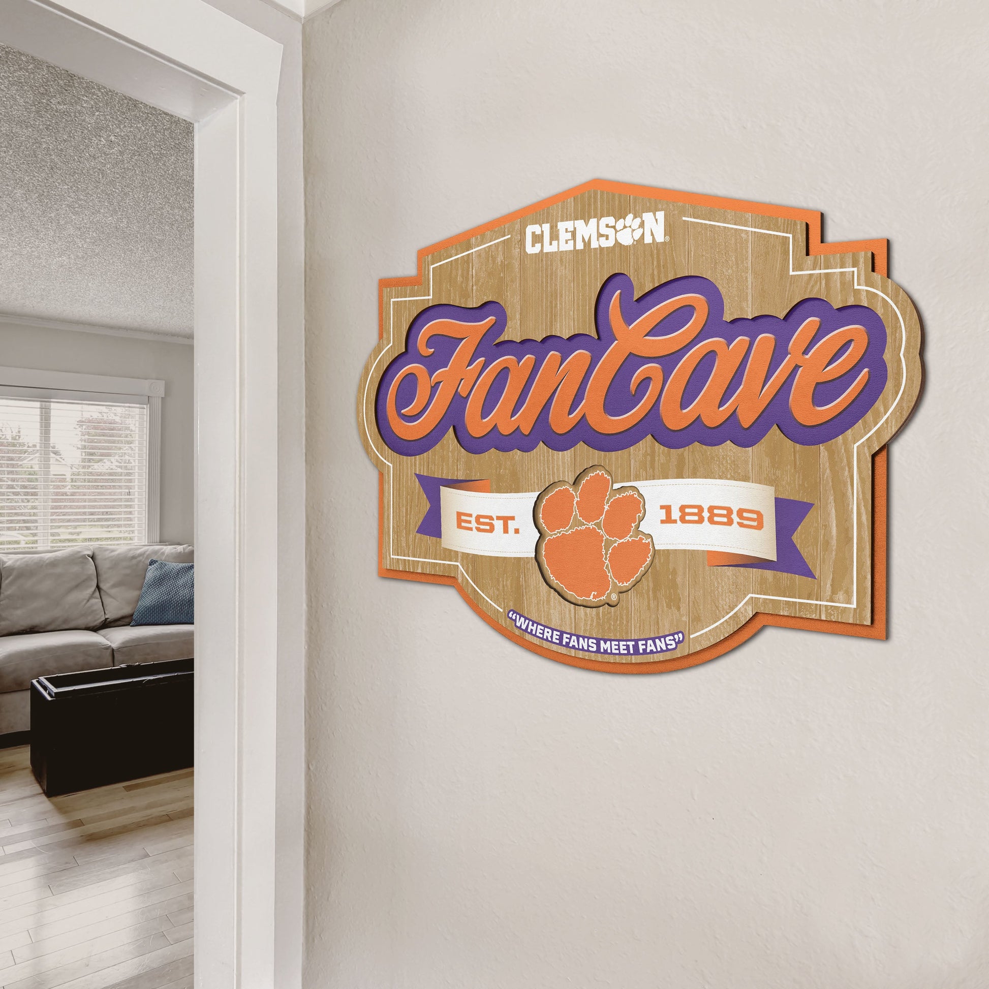 Clemson Tigers Fan Cave Sign Alt 2