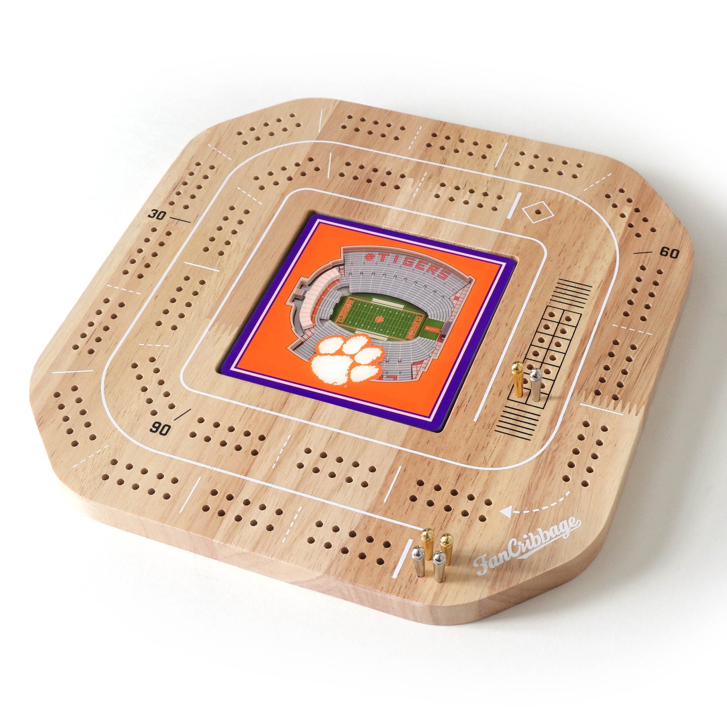 NCAA Clemson Tigers StadiumView Cribbage