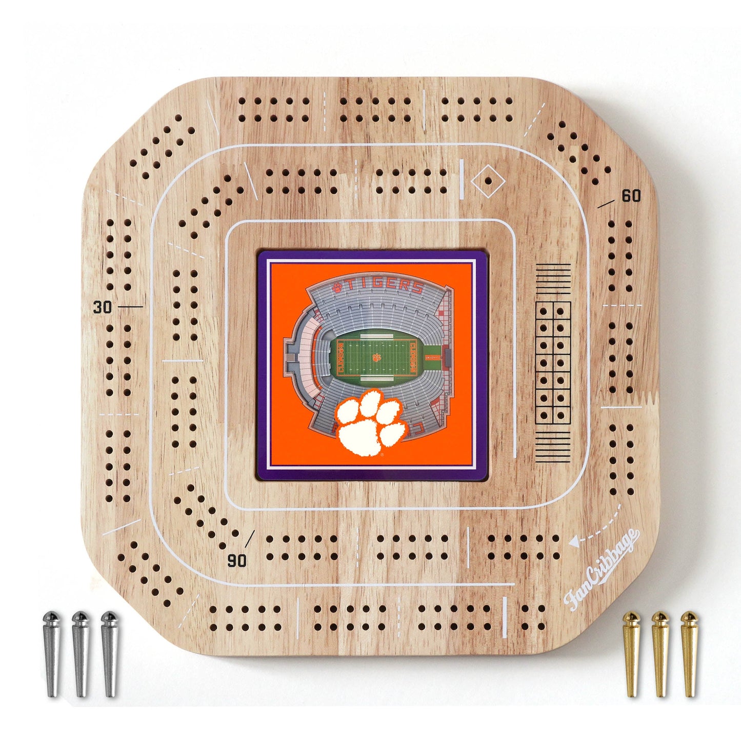 NCAA Clemson Tigers StadiumView Cribbage