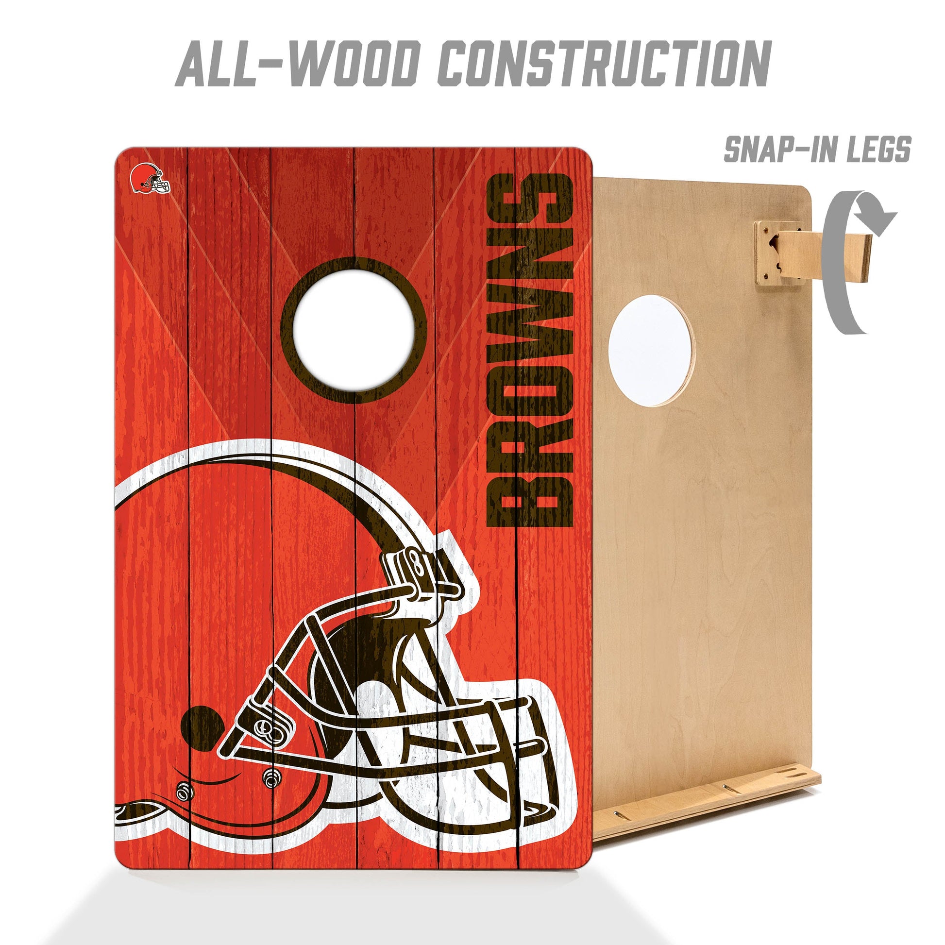 NFL Cleveland Browns 2' X 3' All-Wood Cornhole Set - Alt 2