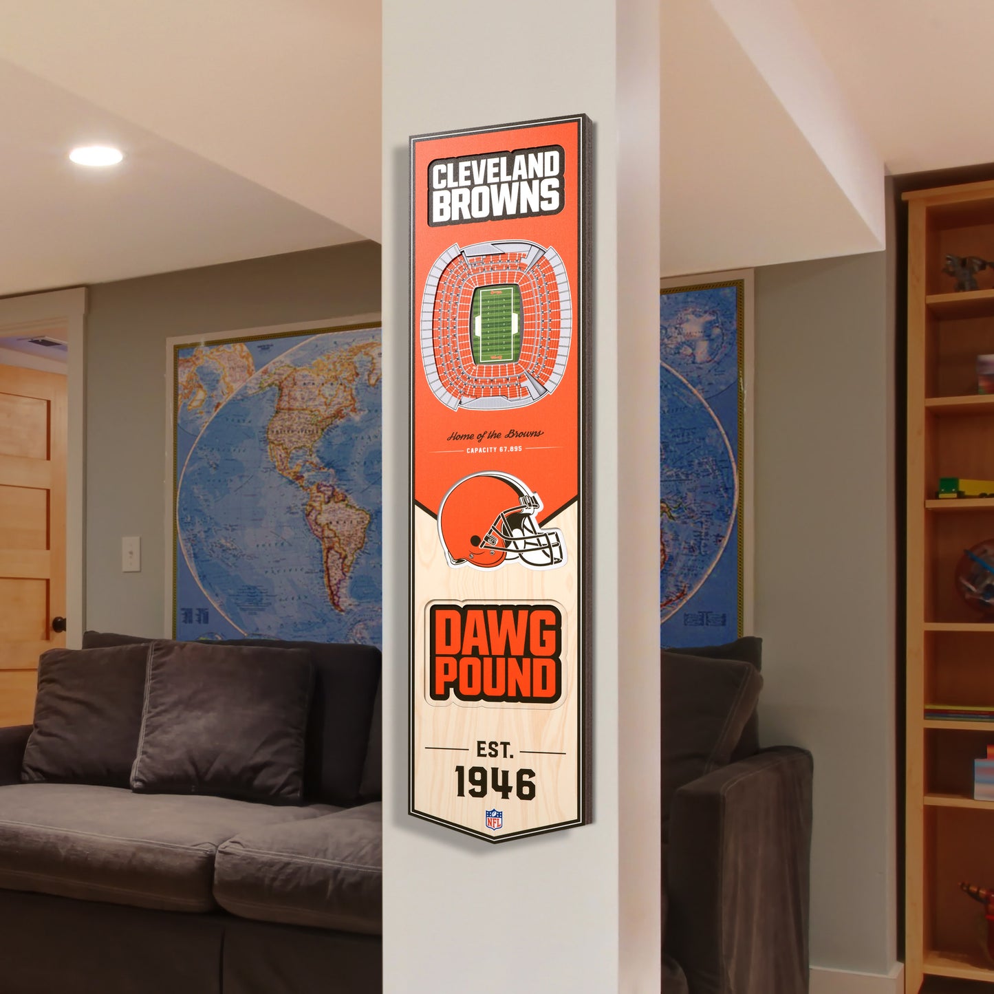 NFL Cleveland Browns 3D Stadium Banner 8' X 32'