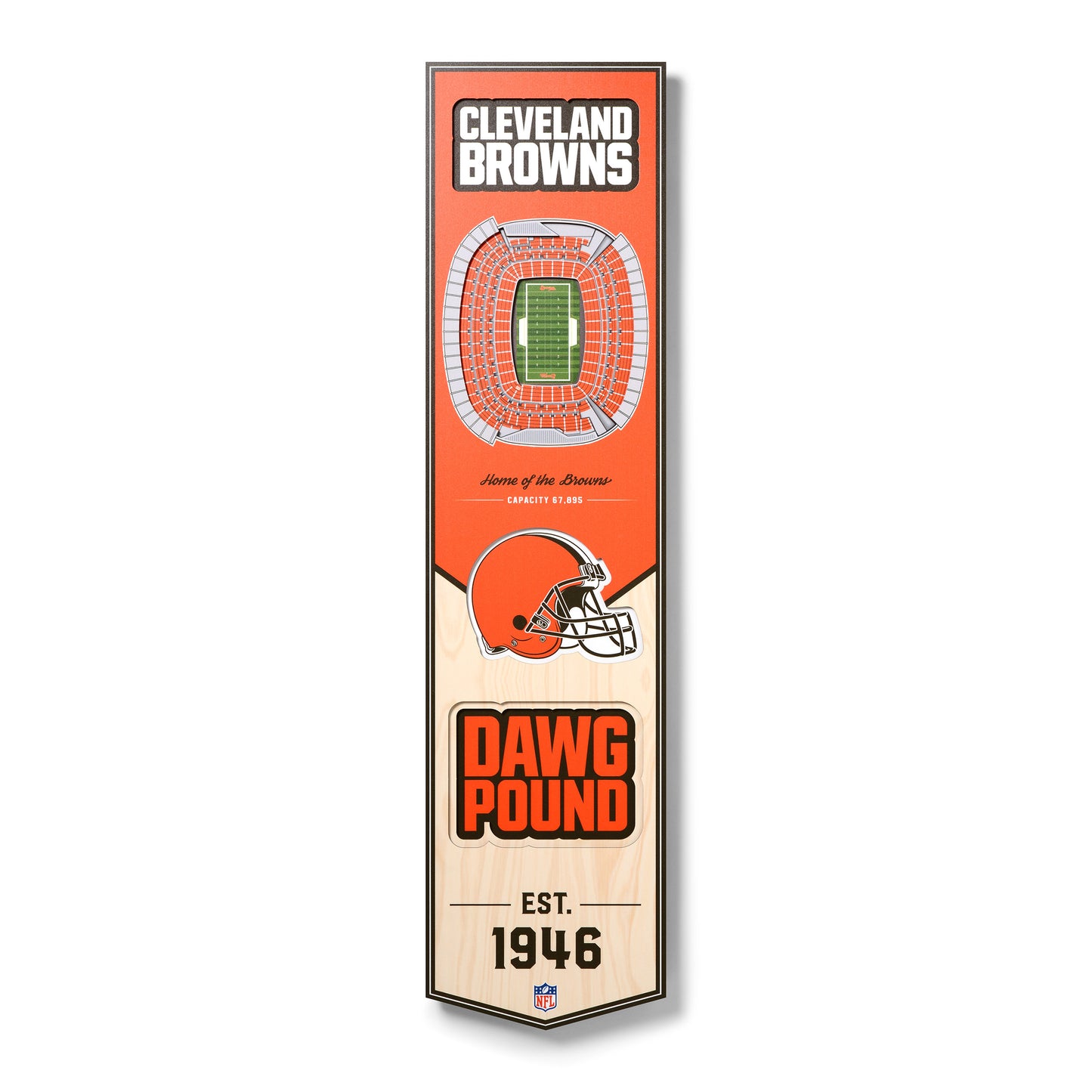 NFL Cleveland Browns 3D Stadium Banner 8' X 32'