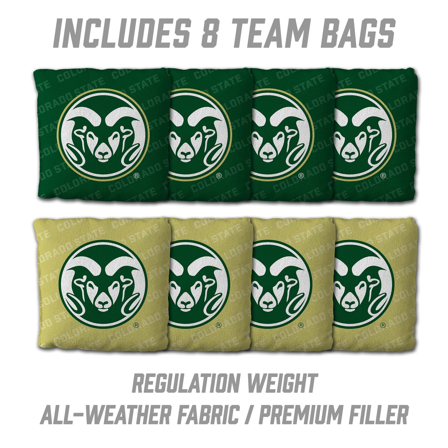 NCAA Colorado State Rams 2' X 3' All-Wood Cornhole Set - Alt 3