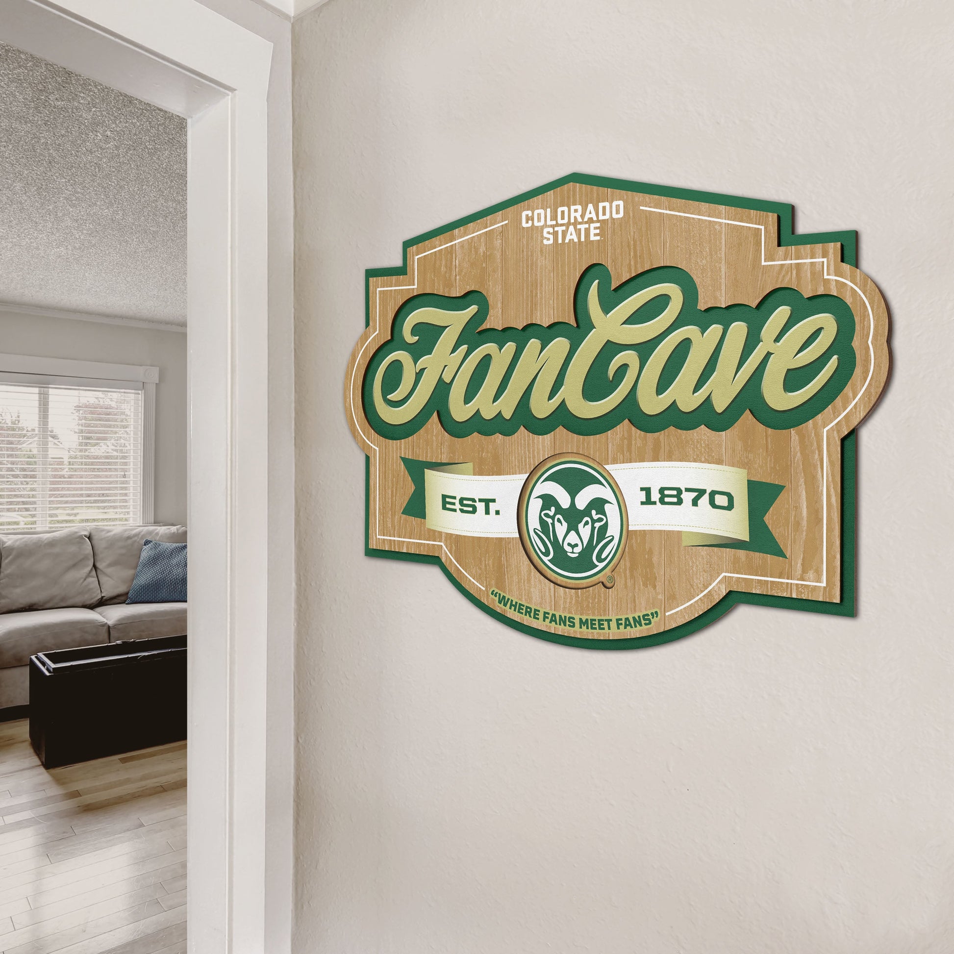 Colorado State Rams Fan Cave Sign Alt 2