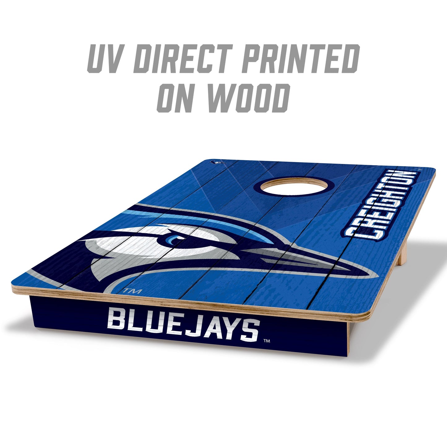 NCAA Creighton Bluejays 2' X 3' All-Wood Cornhole Set - Alt 1