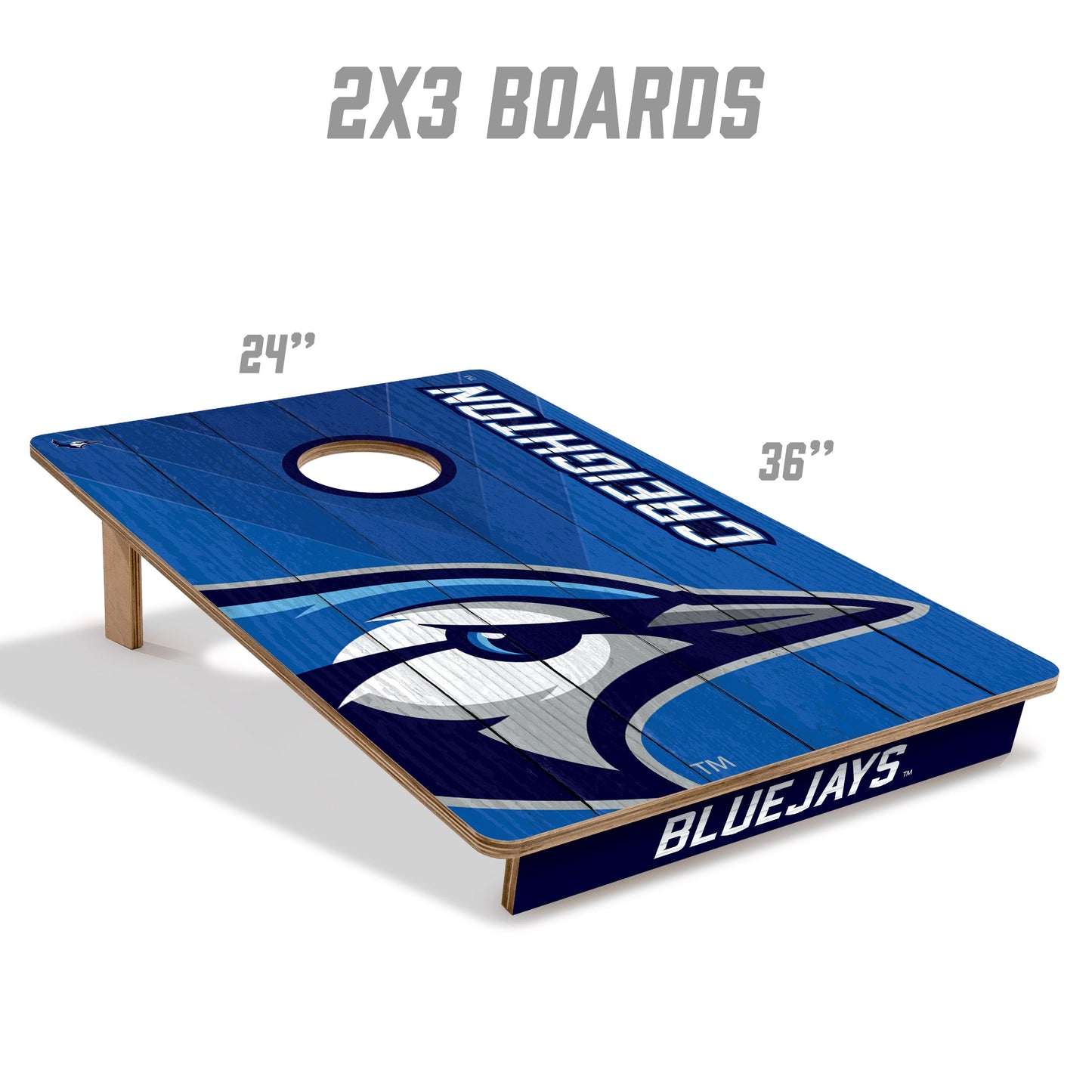 NCAA Creighton Bluejays 2' X 3' All-Wood Cornhole Set - Alt 4