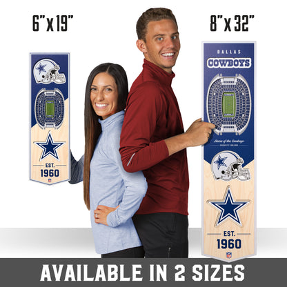 NFL Dallas Cowboys 3D Stadium Banner 8' X 32'