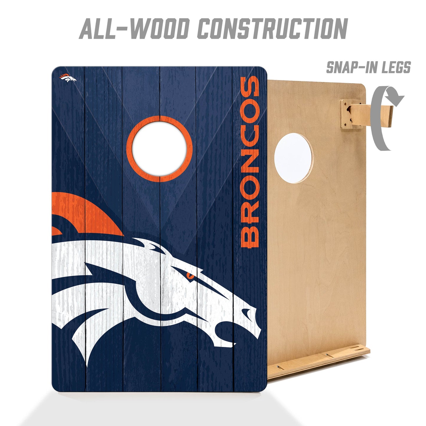 NFL Denver Broncos 2' X 3' All-Wood Cornhole Set - Alt 2
