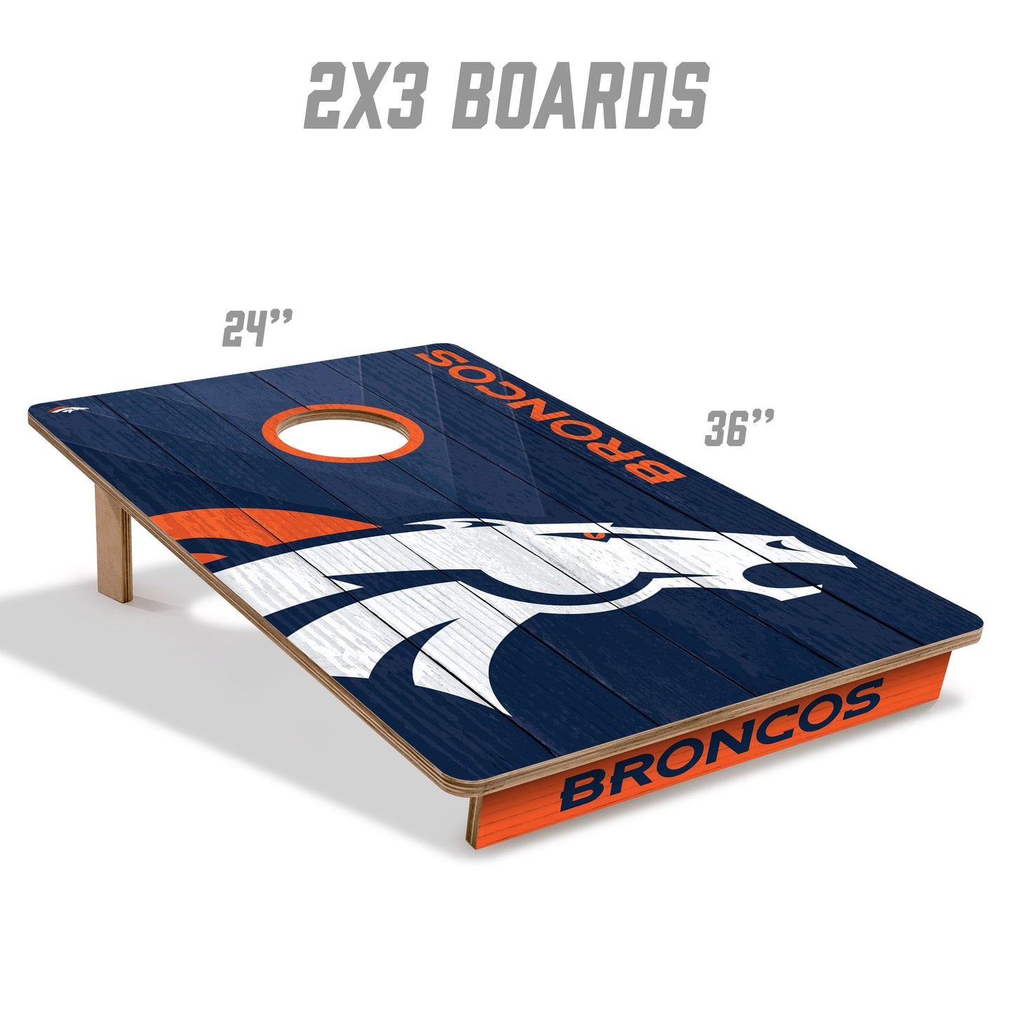 NFL Denver Broncos 2' X 3' All-Wood Cornhole Set - Alt 4