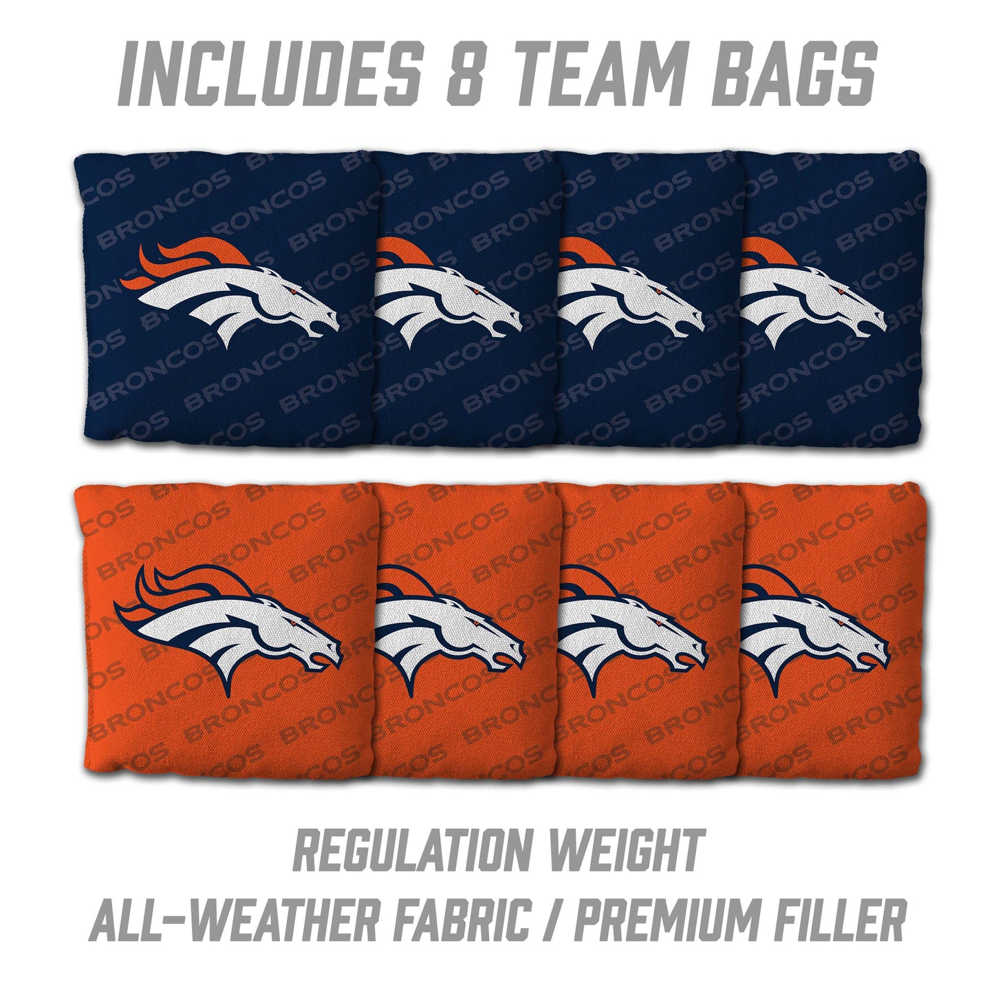 NFL Denver Broncos 2' x 4' All-Wood Cornhole Set
