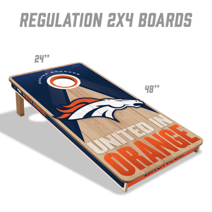 NFL Denver Broncos 2' x 4' All-Wood Cornhole Set