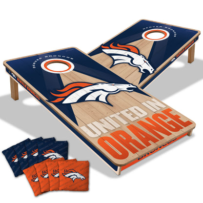 NFL Denver Broncos 2' x 4' All-Wood Cornhole Set