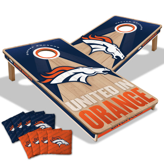 NFL Denver Broncos 2' x 4' All-Wood Cornhole Set