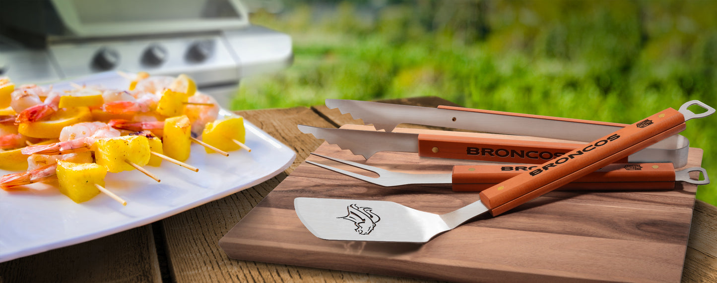 NFL Denver Broncos Classic Series 3-Piece BBQ Set