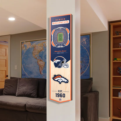 NFL Denver Broncos 3D Stadium Banner 8' X 32'