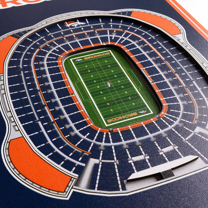 NFL Denver Broncos 3D Stadium Banner 8' X 32'