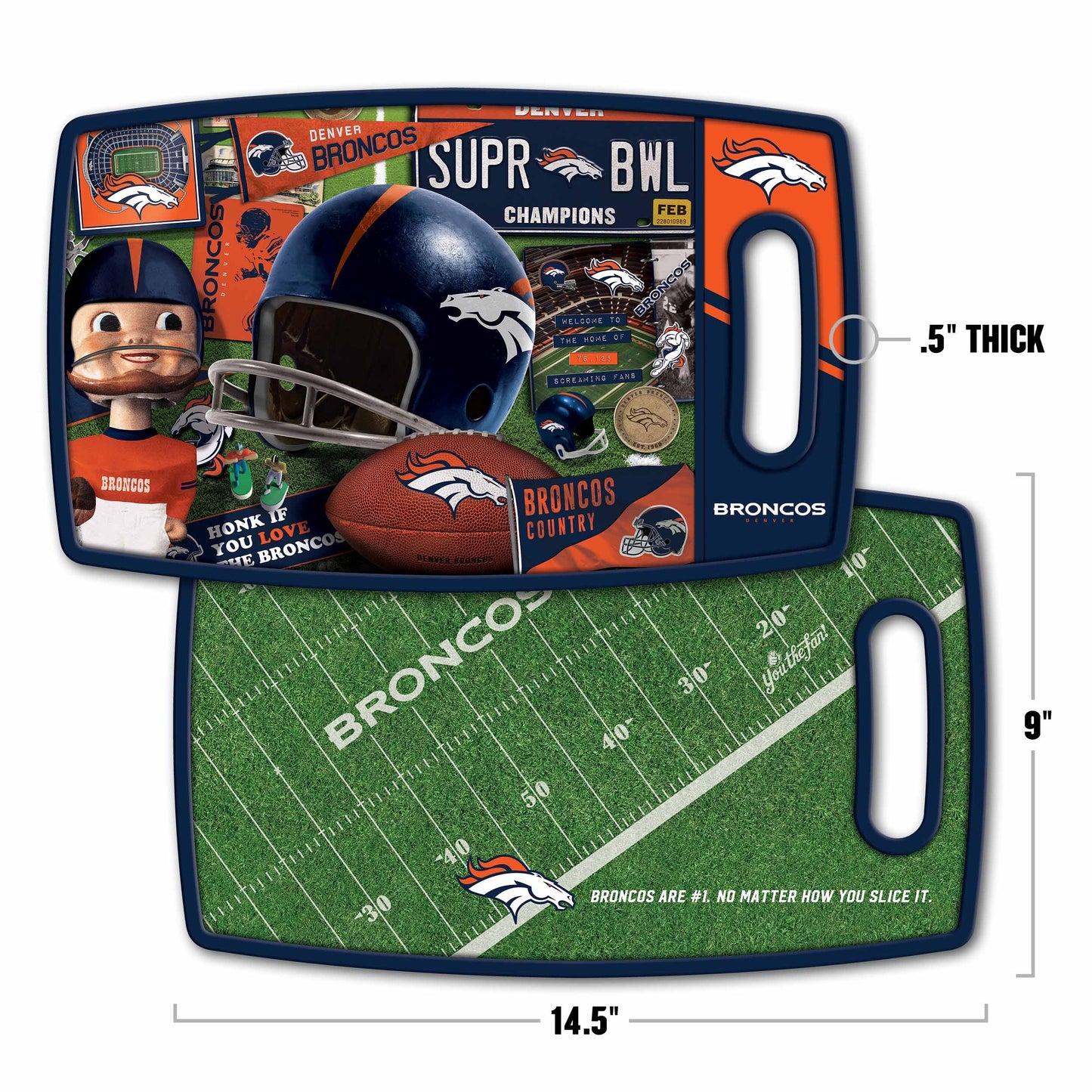 Denver Broncos Retro Series Cutting Board Alt 1