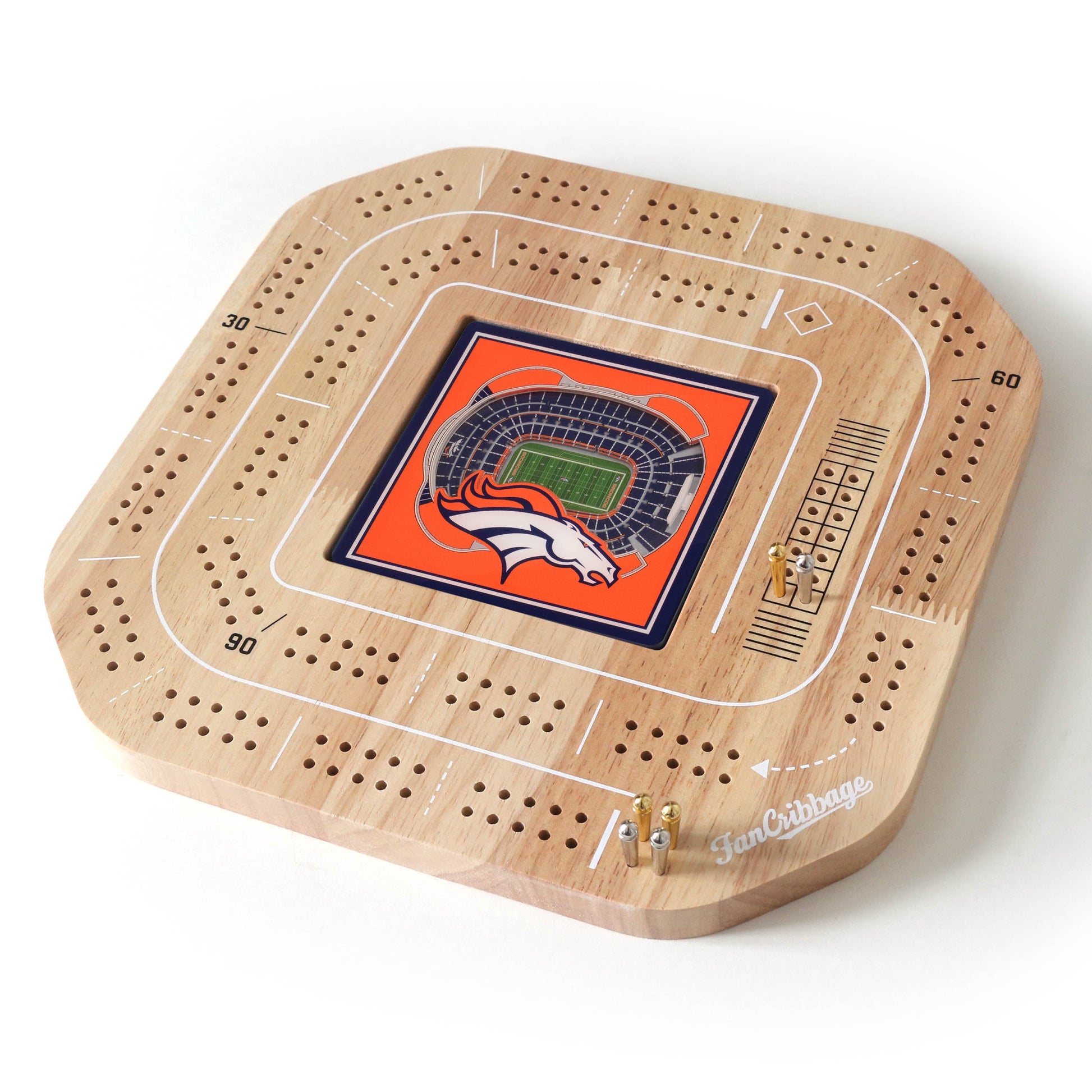 NFL Denver Broncos StadiumView Cribbage Game