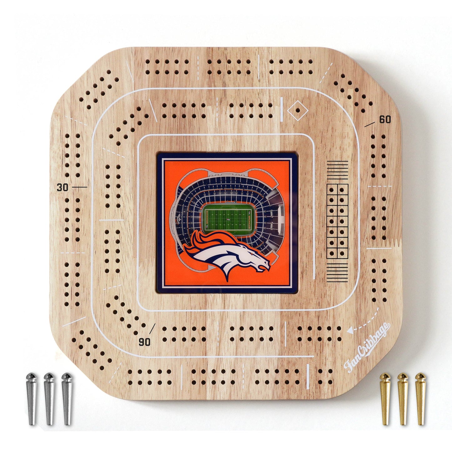 NFL Denver Broncos StadiumView Cribbage Game