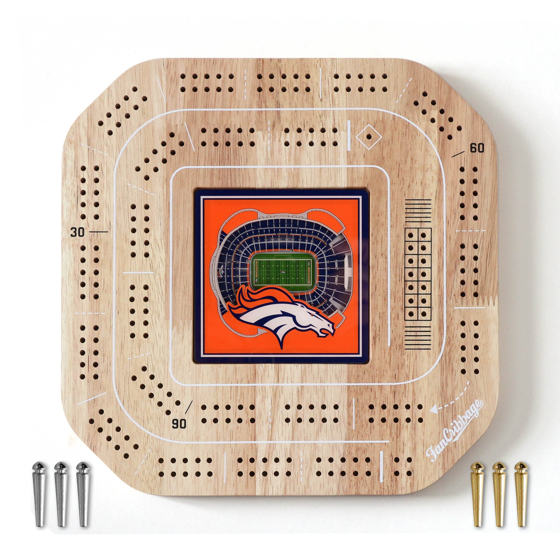 NFL Denver Broncos StadiumView Cribbage Game