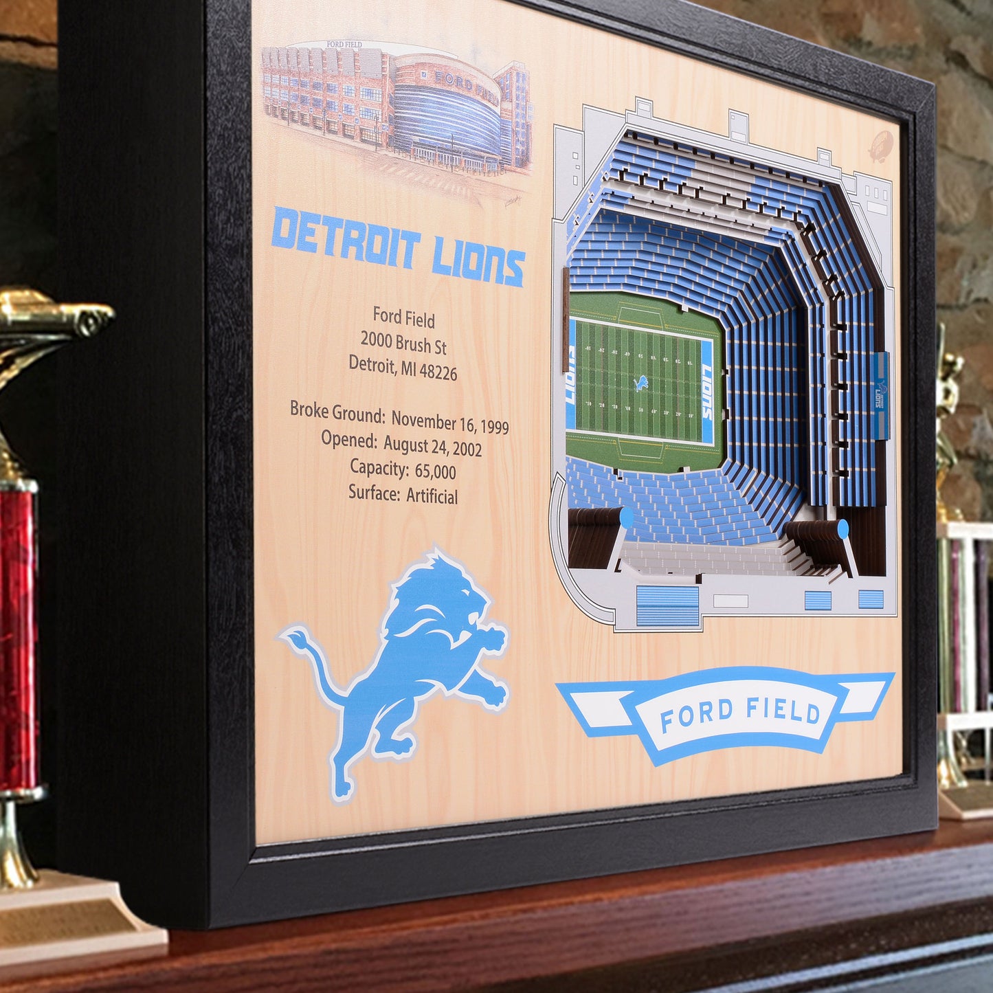 NFL Detroit Lions 25-Layer StadiumView Wallart