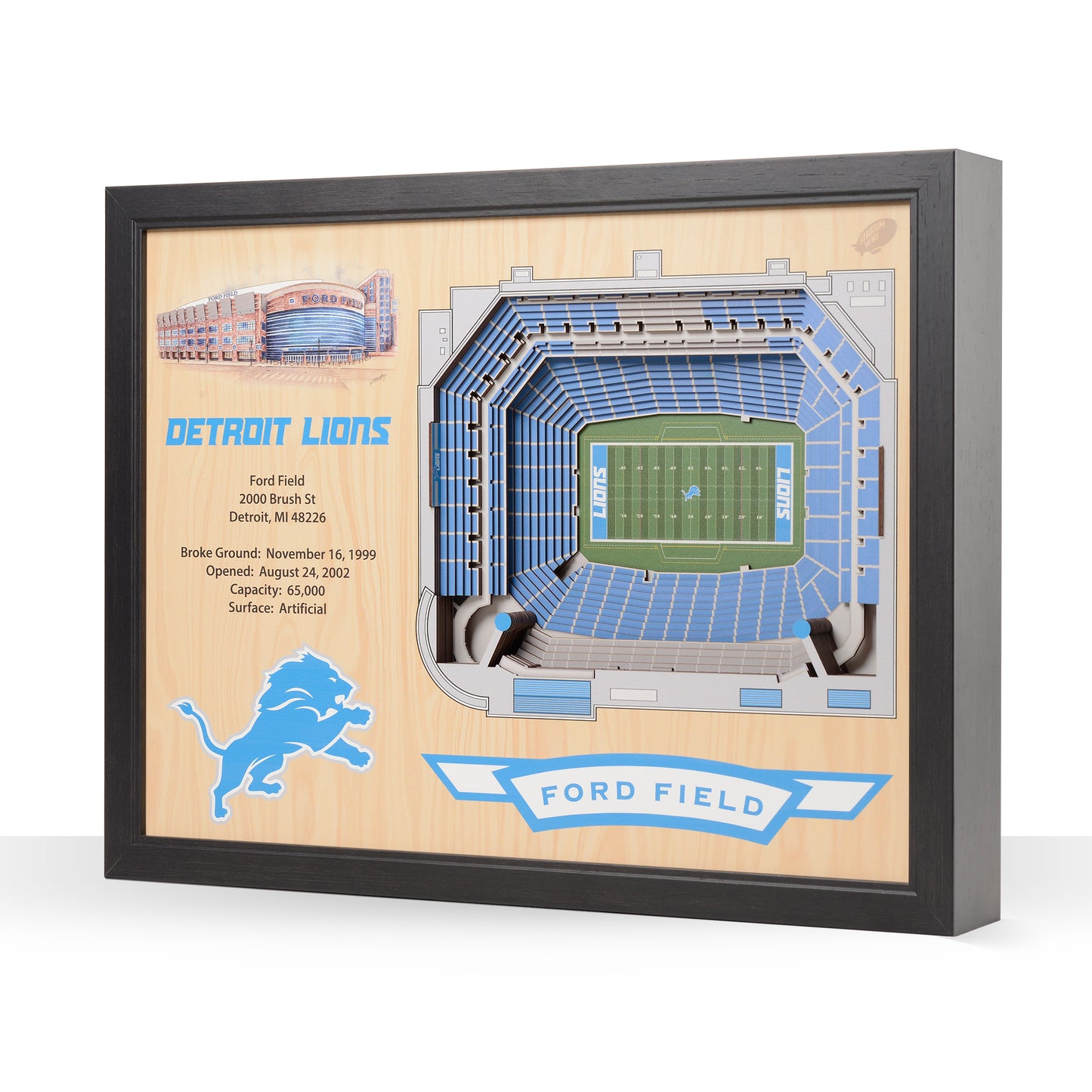 NFL Detroit Lions 25-Layer StadiumView Wallart