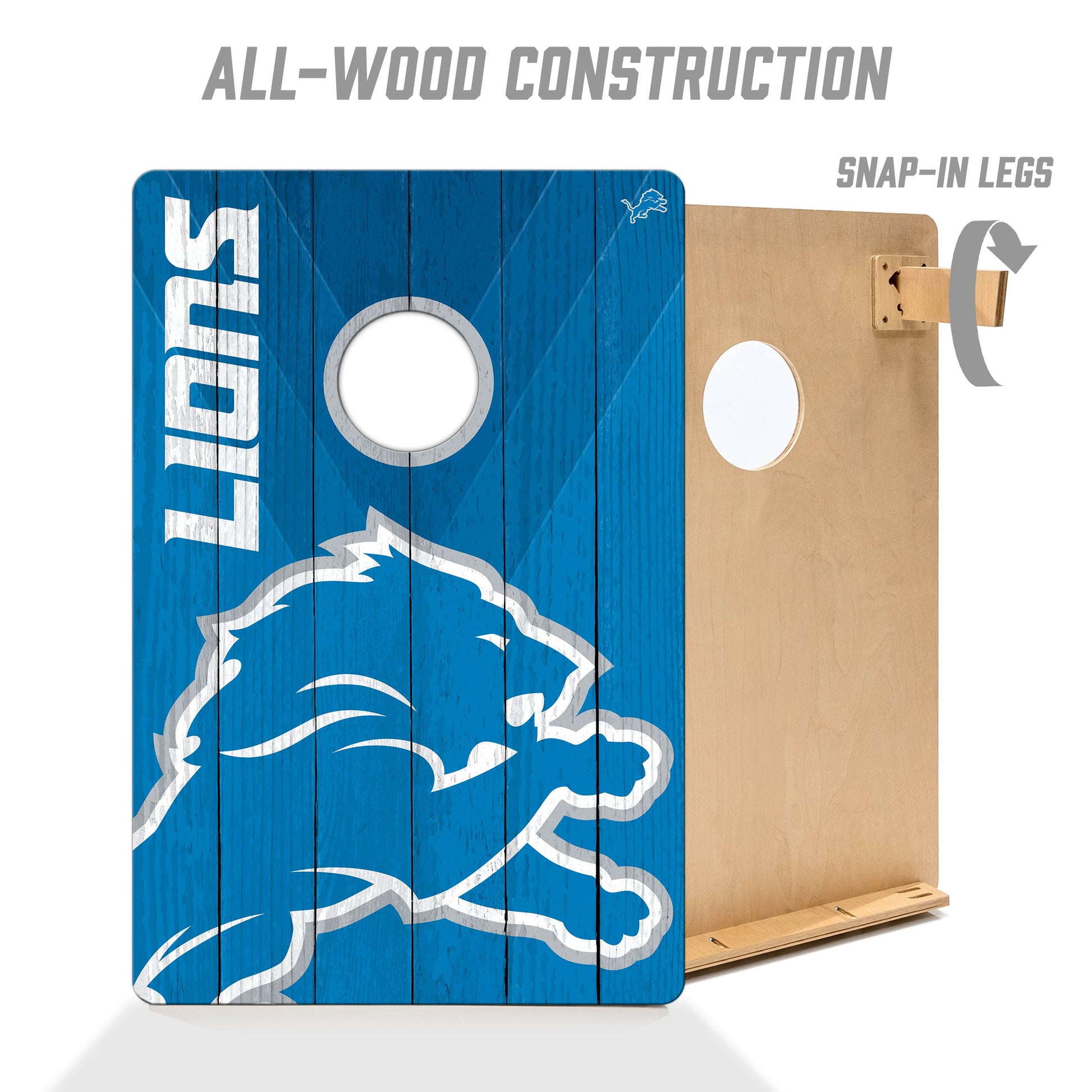 NFL Detroit Lions 2' X 3' All-Wood Cornhole Set - Alt 2
