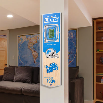 NFL Detroit Lions 3D Stadium Banner 8' X 32'