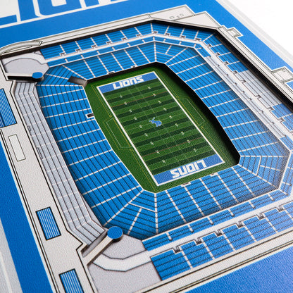 NFL Detroit Lions 3D Stadium Banner 8' X 32'