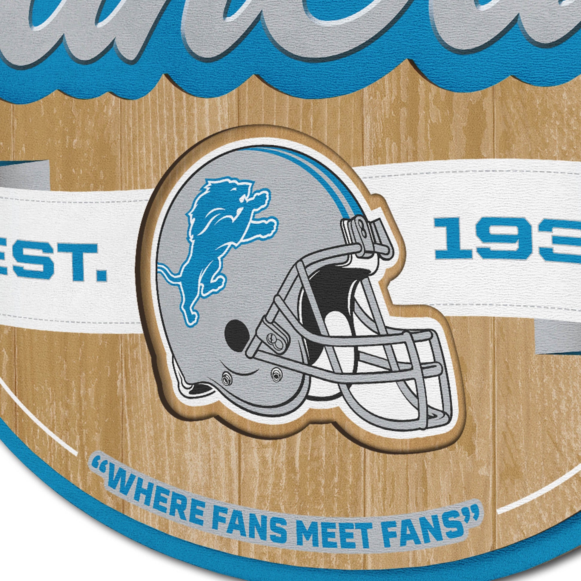 Detroit Lions Fan Cave Wall Art Alt 3