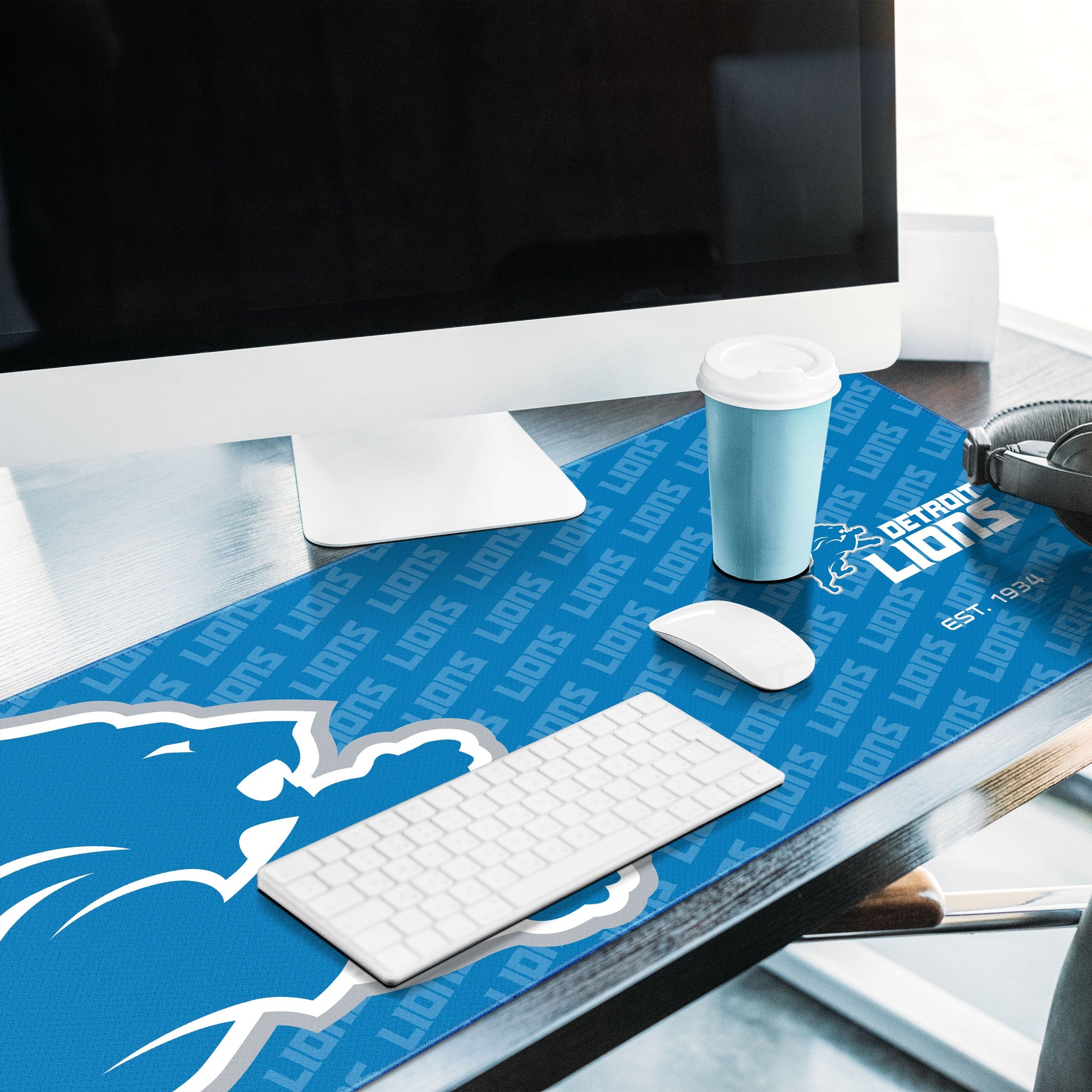 Detroit Lions Logo Series Desk Pad Alt 2