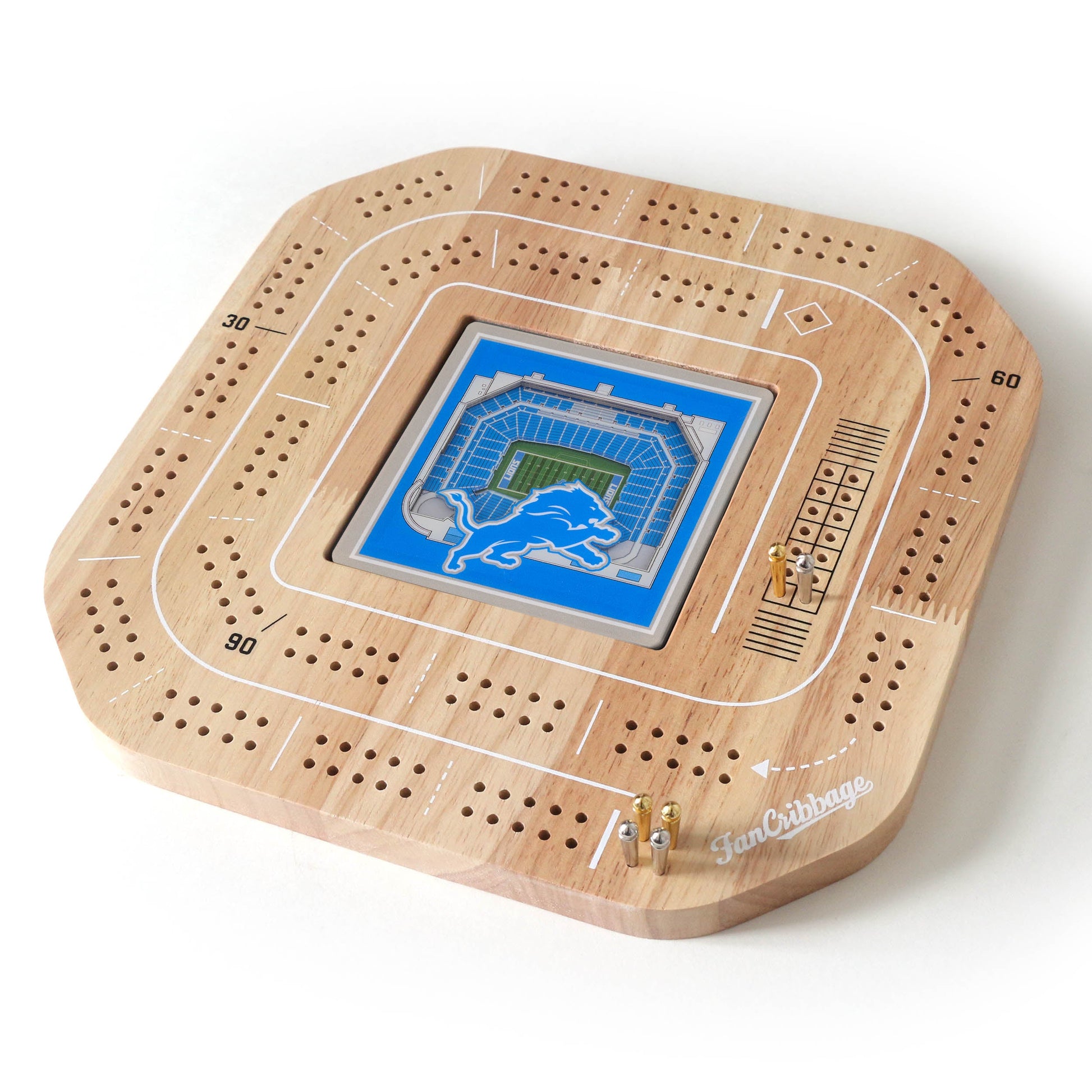 NFL Detroit Lions StadiumView Cribbage Game