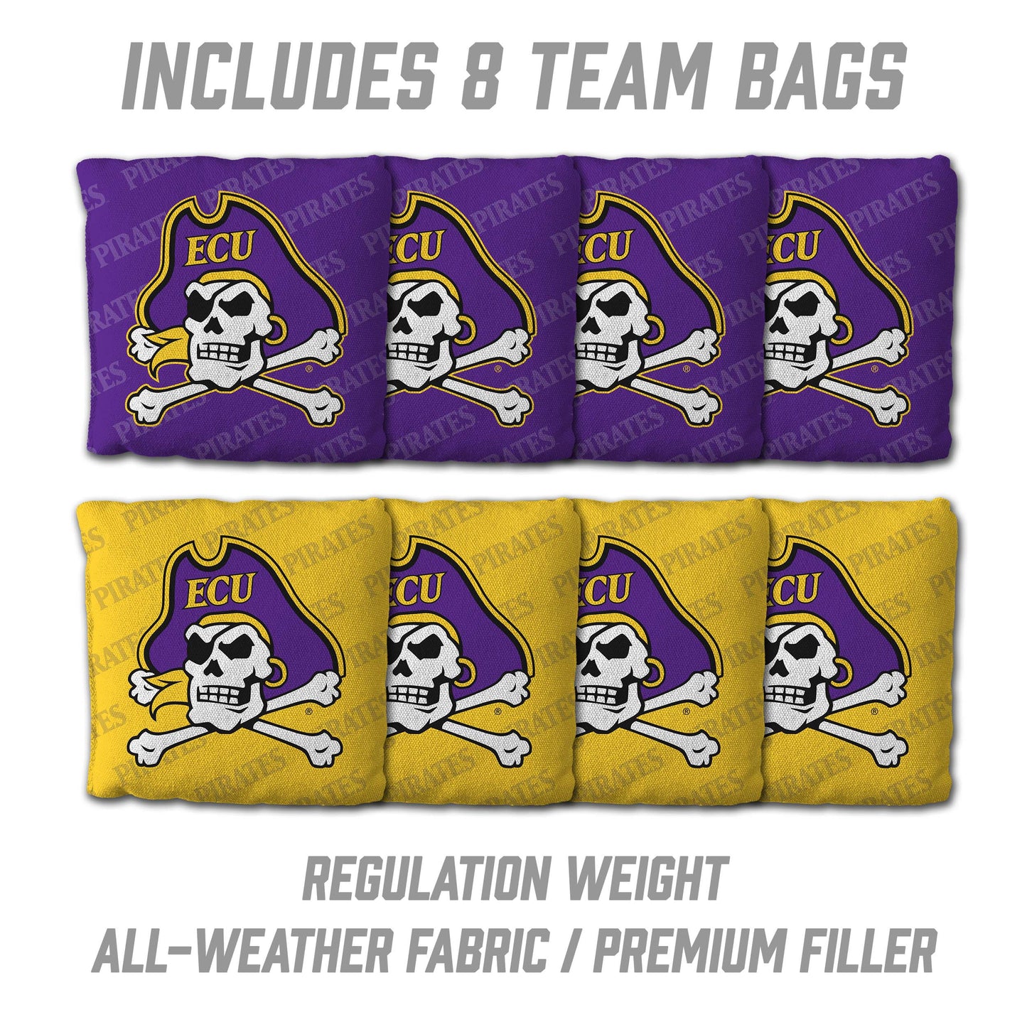 NCAA East Carolina Pirates 2' X 3' All-Wood Cornhole Set - Alt 3