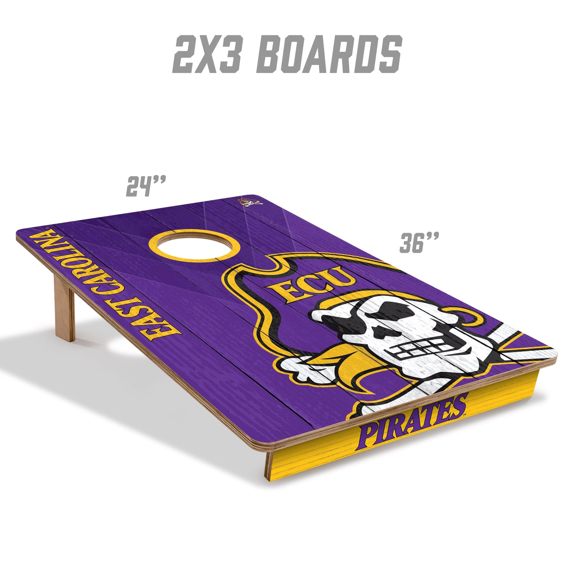 NCAA East Carolina Pirates 2' X 3' All-Wood Cornhole Set - Alt 4