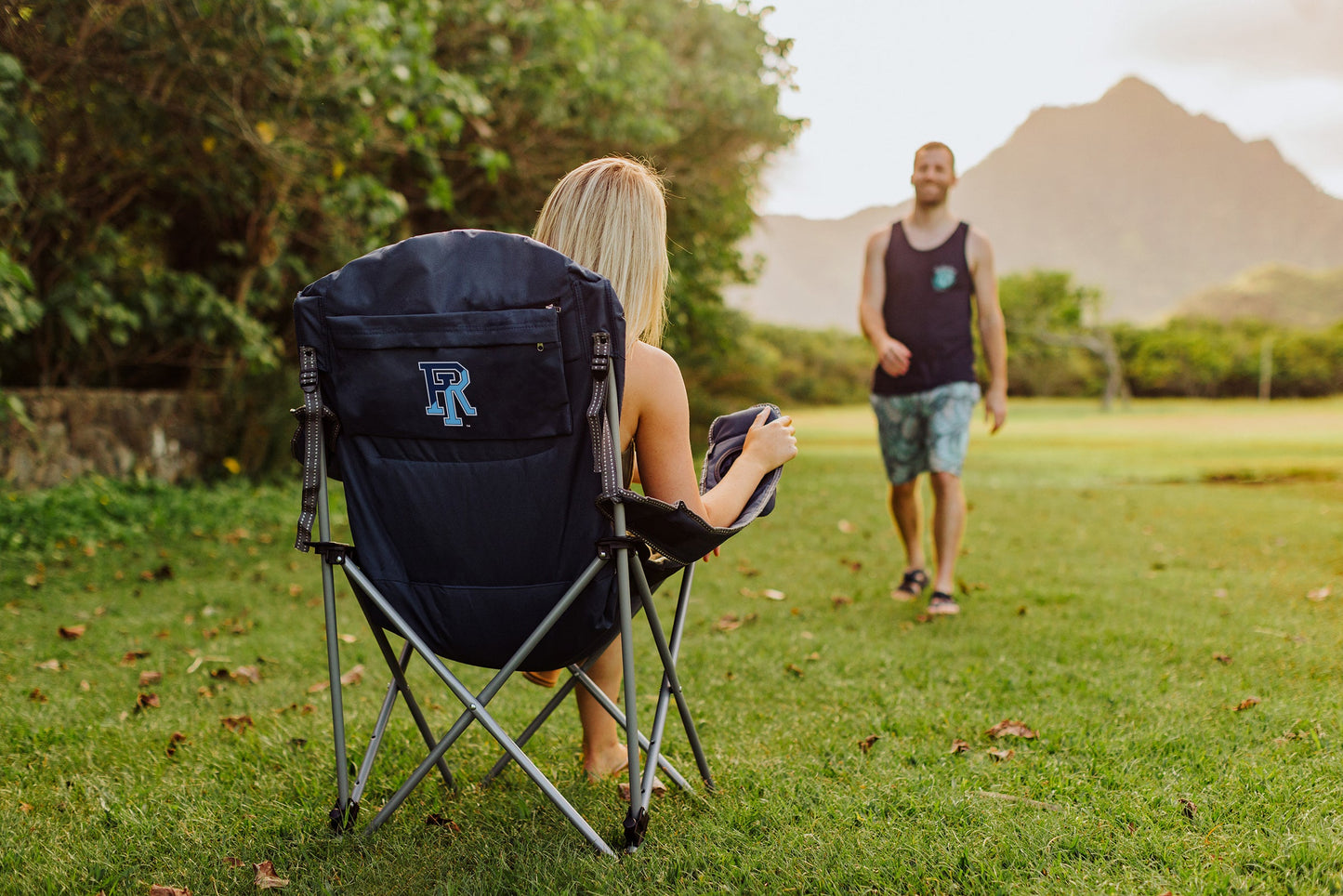 Rhode Island Rams - Reclining Camp Chair