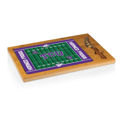 TCU Horned Frogs - Icon Glass Top Cutting Board & Knife Set