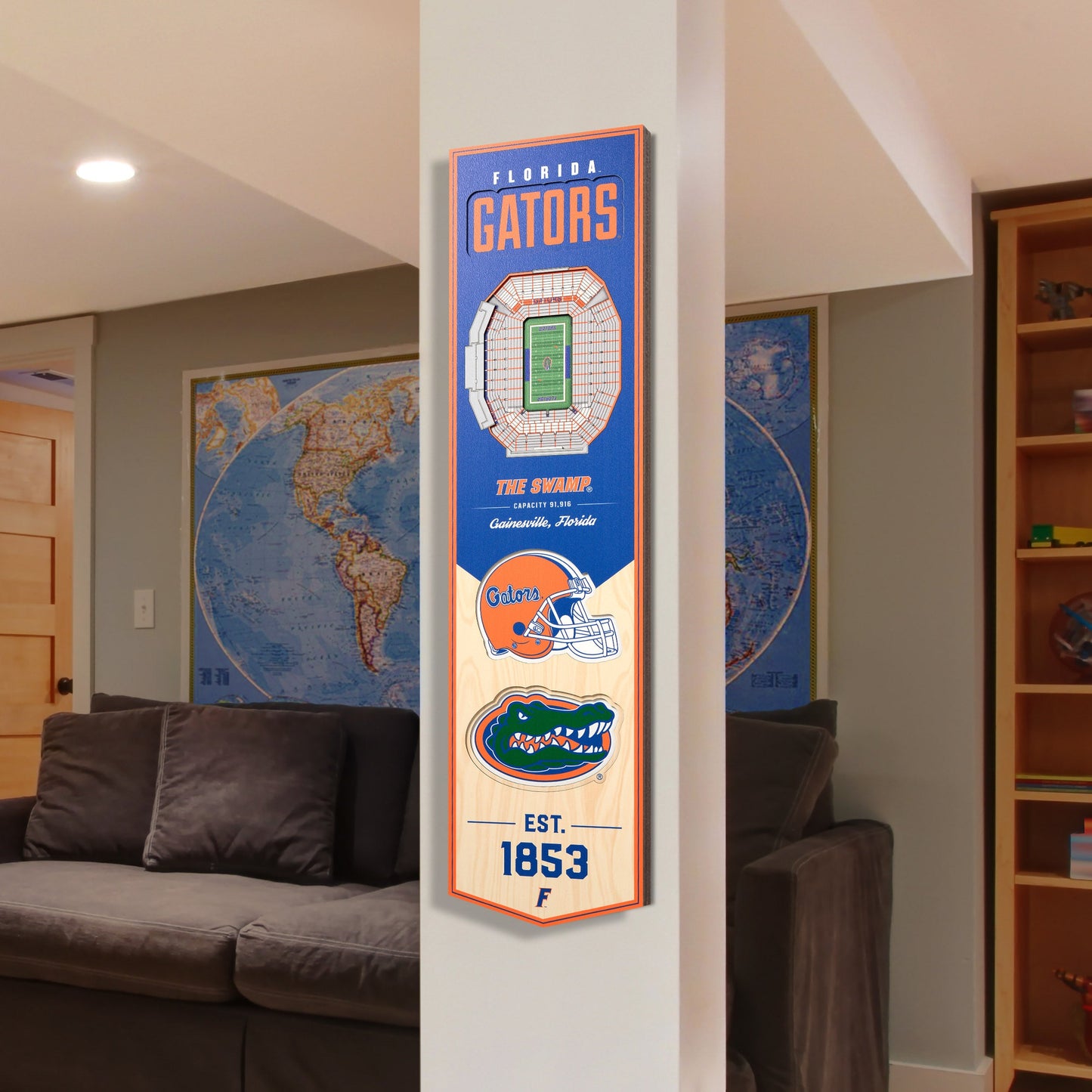 NCAA Florida Gators 3D Stadium Banner 8' X 32'